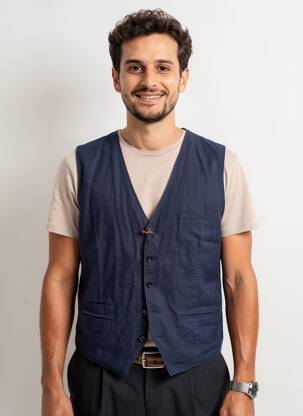 Be rankovių liemenė kišenės mėlyna MAISON WOOLIES vyras