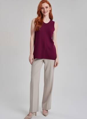 Megztinis centrinė iškirptė be rankų violetinis L'ATELIER D'ANNA moteris