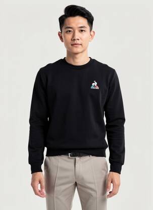 Mikroskopas siuvinėjimas ilgos rankovės juodas LE COQ SPORTIF vyras