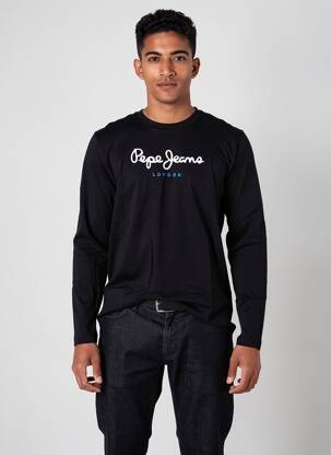 T-marškinys tiesi kirpimas ilgos rankovės juodas PEPE JEANS vyras