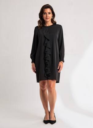 Trumpa suknelė užtrauktukas gale ilgos rankovės juodas ANONYME DESIGNERS moteris