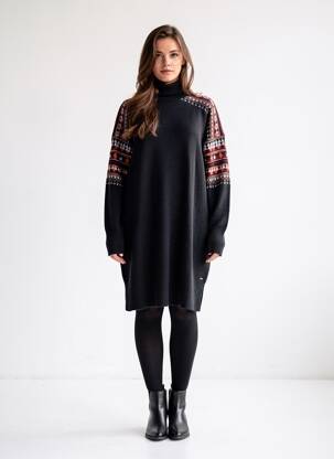 Megztinė suknelė tamprumas ilgos rankovės juodas SCOTCH & SODA moteris