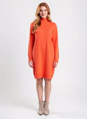 Megztinė suknelė tamprumas ilgos rankovės oranžinė ABSOLUT CASHMERE moteris