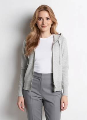 Ilgų rankovių liemenė apvalus kaklas pilka ABSOLUT CASHMERE moteris