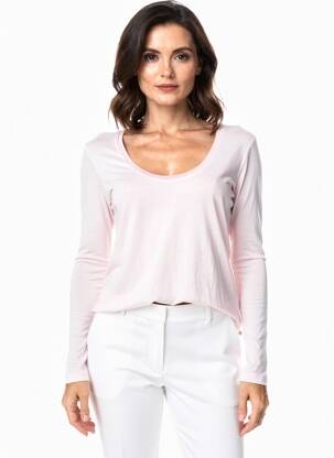 T-marškinys ilgos rankovės ilgos rankovės rožinė SCOTCH & SODA moteris