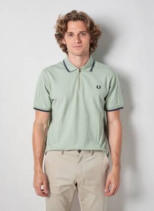 Polo jersey audinys trumpas rankovės žalias FRED PERRY vyras