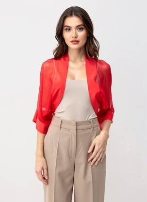 Bolero 3/4 rankovės raudona FUEGO WOMAN moteris