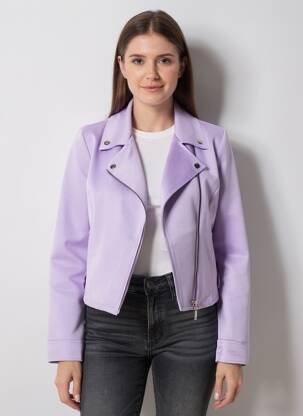 Kasdienis švarkas suedinės audimo technika violetinis NEW COLLECTION moteris