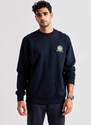 Mikroskopas tamprumas ilgos rankovės mėlyna FRED PERRY vyras