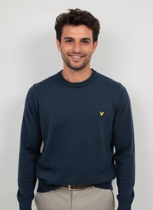 Megztinis tamprumas ilgos rankovės mėlyna LYLE & SCOTT vyras