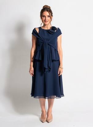 Pusilgių suknelė sklandi forma be rankų mėlyna FASHION NEW YORK moteris