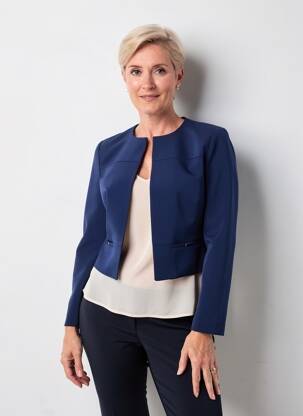 Stilinga striukė krepos audinys mėlyna GREGORY PAT moteris