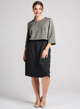 Pusilgių suknelė 3/4 rankovės 3/4 rankovės juodas DIANE LAURY moteris
