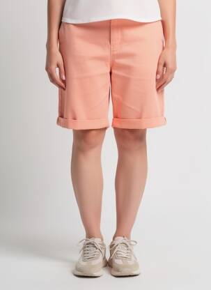 Bermudas tiesi kirpimas oranžinė HAPPY moteris