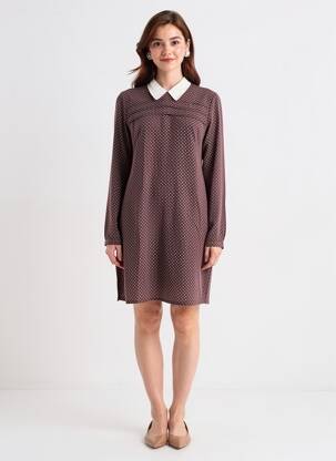 Pusilgių suknelė gėlių raštas ilgos rankovės raudona MAISON SCOTCH moteris