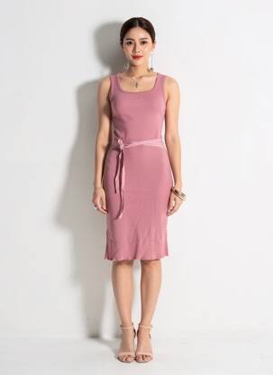 Pusilgių suknelė be rankų be rankų rožinė PETIT BATEAU moteris