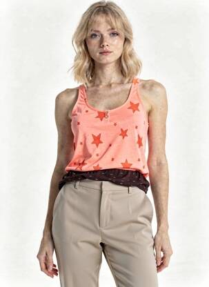 Marškiniai be rankovių centrinė iškirptė be rankų oranžinė MAISON SCOTCH moteris
