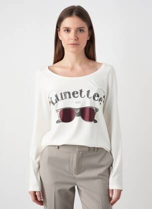 T-marškinys ilgos rankovės ilgos rankovės bežinis MAISON SCOTCH moteris