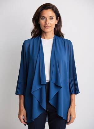 Kimono striukė ilgos rankovės mėlyna TINTA STYLE moteris