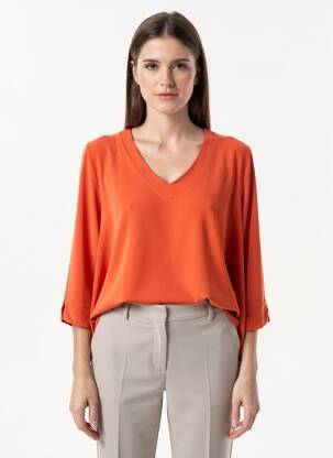 Viršūnė tamprumas 3/4 rankovės oranžinė JORGIE PARIS moteris
