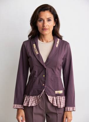 Švarkas šaliko apykaklė violetinis RHUM RAISIN moteris