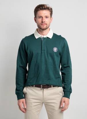 Polo ilgos rankovės ilgos rankovės žalias CAMBRIDGE vyras
