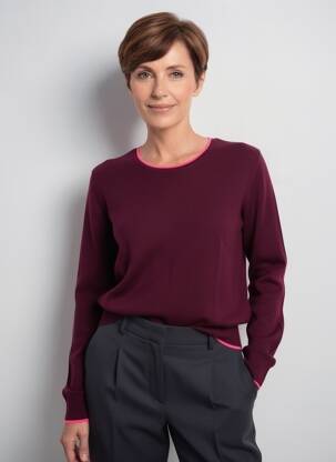 Megztinis centrinė iškirptė ilgos rankovės violetinis JULIE GUERLANDE moteris