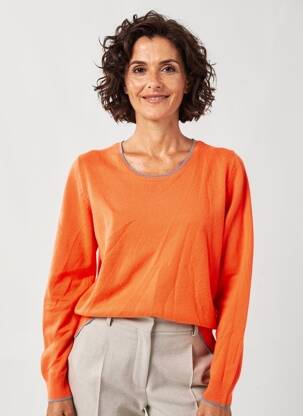 Megztinis centrinė iškirptė ilgos rankovės oranžinė JULIE GUERLANDE moteris