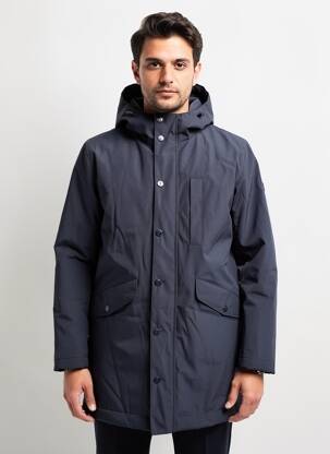 Parka ilgos rankovės su gobtuvu mėlyna CAMBRIDGE vyras