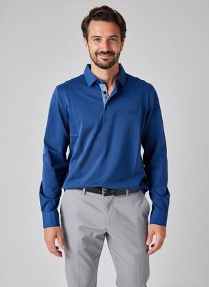 Polo ilgos rankovės ilgos rankovės mėlyna CAMBRIDGE vyras
