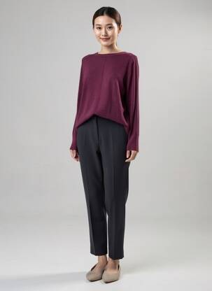 Megztinis tamprumas ilgos rankovės violetinis WHITE STUFF moteris
