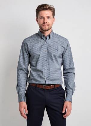 Ilgomis rankovėmis marškinys fantazijos raštas mėlyna 2GALGOS vyras