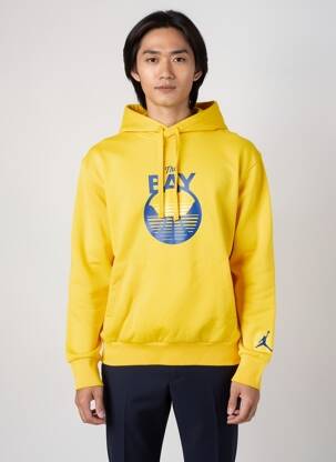 Kapišonas floqué serigrafija ilgos rankovės geltona NIKE vyras