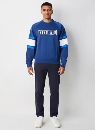 Mikroskopas floqué serigrafija ilgos rankovės mėlyna NIKE vyras