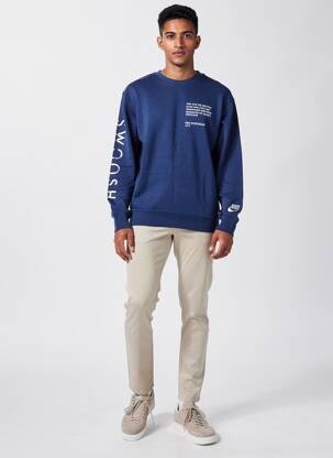 Mikroskopas tamprumas ilgos rankovės mėlyna NIKE vyras