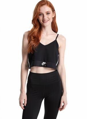 Viršūnė tamprumas plonos dirželiai juodas NIKE moteris