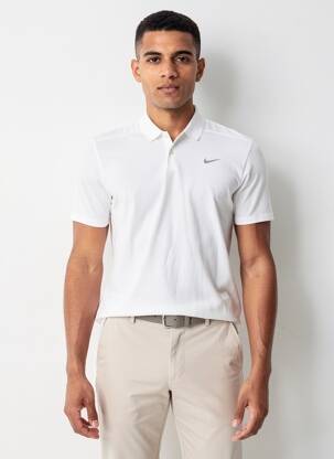 Polo jersey audinys trumpas rankovės baltas NIKE vyras