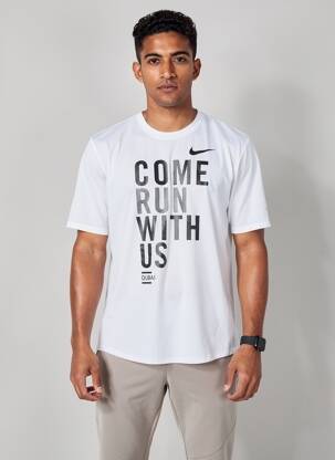 T-marškinys tiesi kirpimas trumpas rankovės baltas NIKE vyras