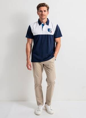Polo tiesi kirpimas trumpas rankovės mėlyna CAMBERABERO vyras