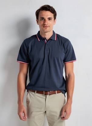Polo tiesi kirpimas trumpas rankovės mėlyna CAMBERABERO vyras