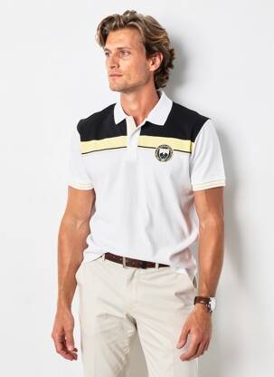 Polo jersey audinys trumpas rankovės baltas CAMBERABERO vyras