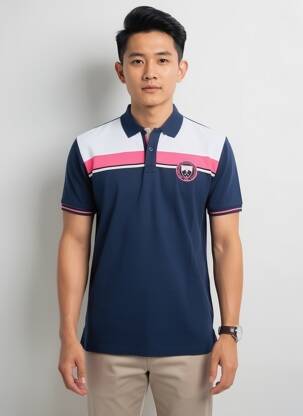 Polo jersey audinys trumpas rankovės mėlyna CAMBERABERO vyras