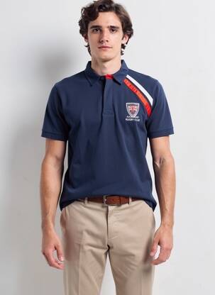 Polo jersey audinys trumpas rankovės mėlyna CAMBERABERO vyras