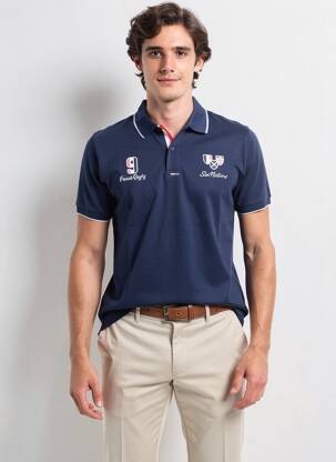 Polo jersey audinys trumpas rankovės mėlyna CAMBERABERO vyras