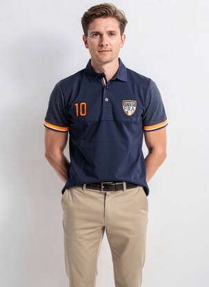 Polo jersey audinys trumpas rankovės mėlyna CAMBERABERO vyras