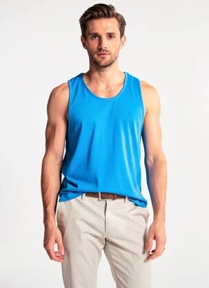 Marškiniai be rankovių centrinė iškirptė be rankų mėlyna BILL TORNADE vyras