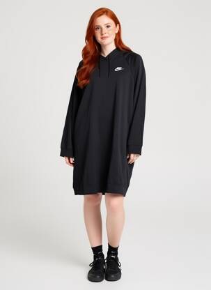 Megztinė suknelė tiesi kirpimas ilgos rankovės juodas NIKE moteris