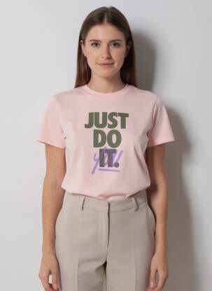 T-marškinys floqué serigrafija trumpas rankovės rožinė NIKE moteris