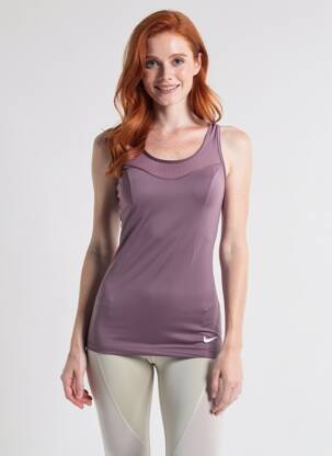 Marškiniai be rankovių tamprumas be rankų violetinis NIKE moteris
