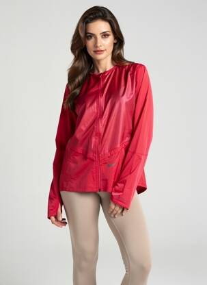 Vėjo nepraleidėjas ilgos rankovės be gobtuvų raudona NIKE moteris